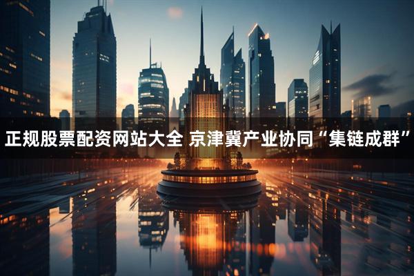 正规股票配资网站大全 京津冀产业协同“集链成群”
